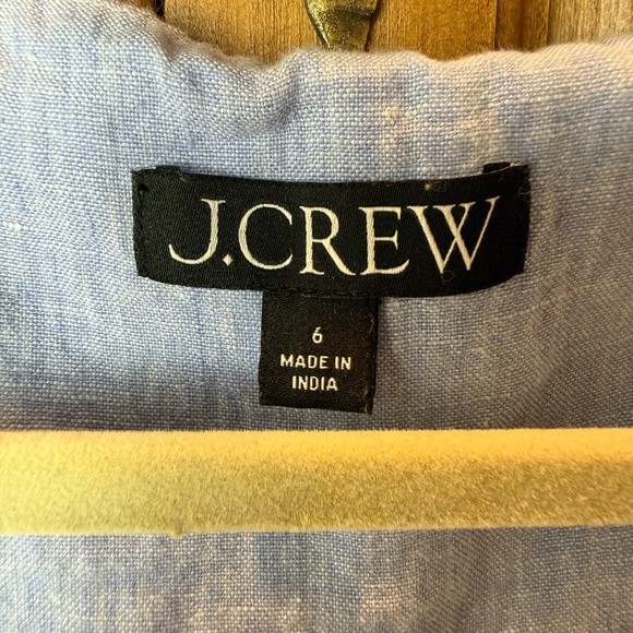 J. Crew Women's Light Blue Sleeveless Linen Blouse - Picture 2 of 5